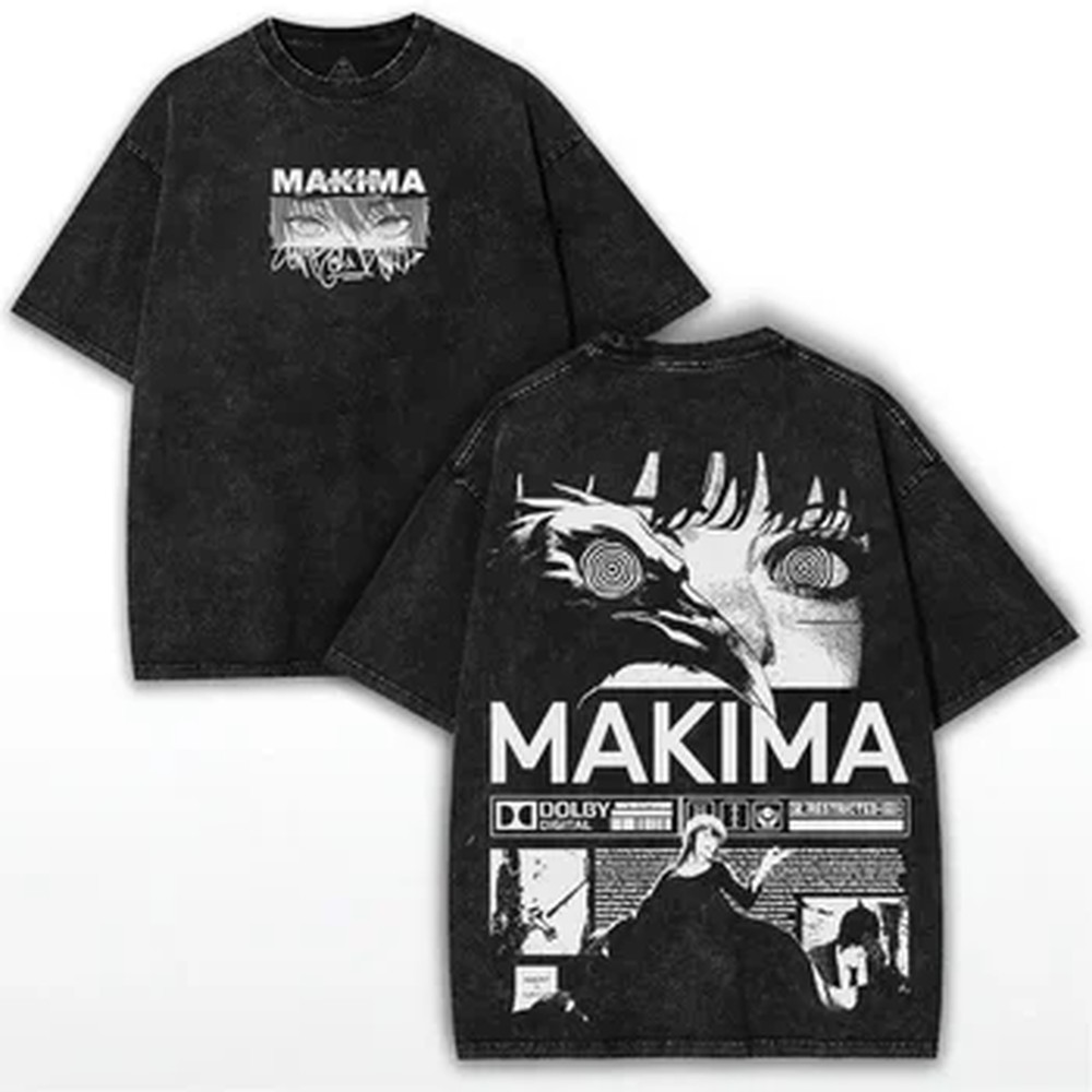 Summer Clothing Vintage - Chainsaw Man Makima Manga T-shirt Men