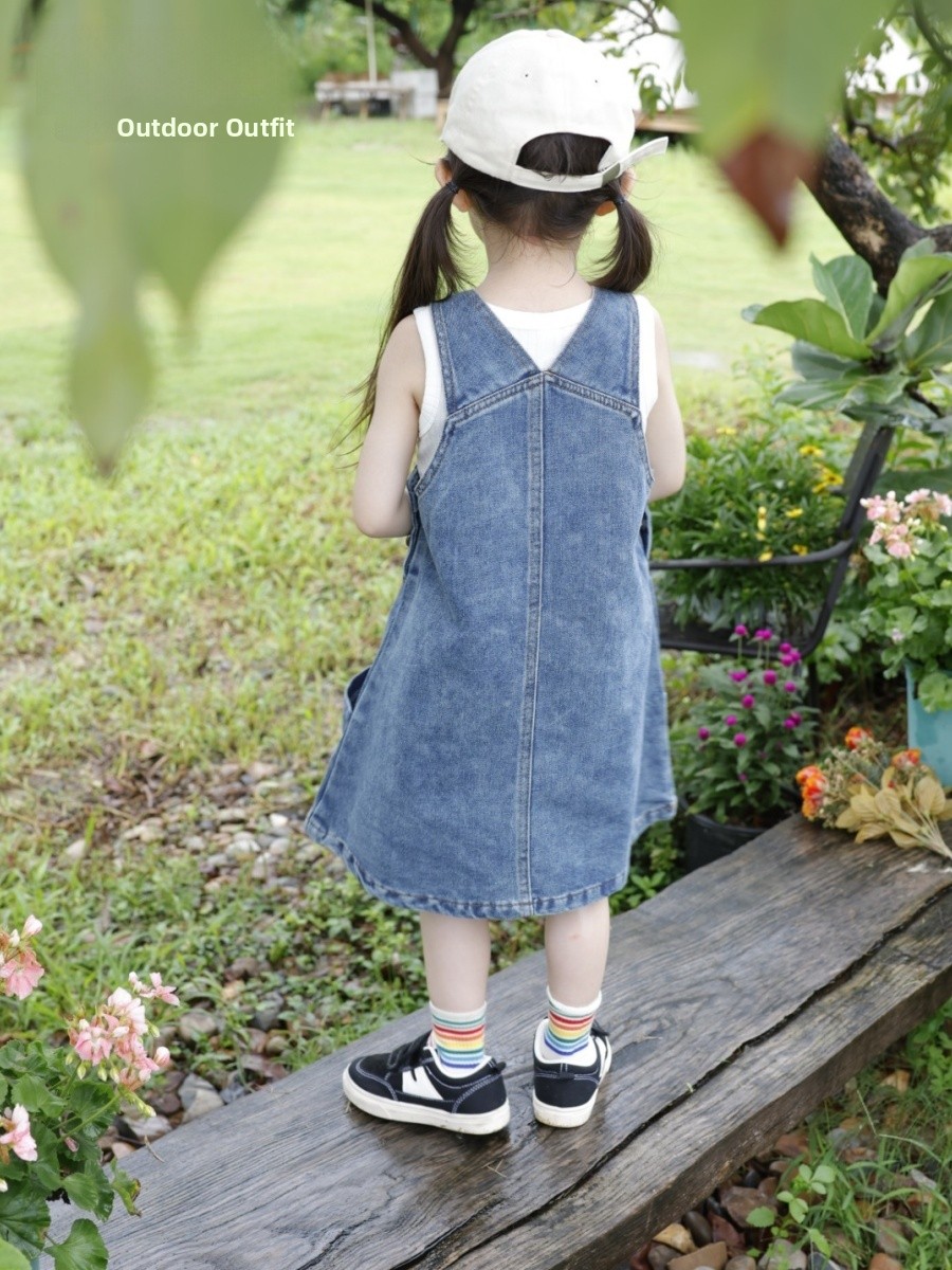 Girls Outdoor Camping Denim Ov - Vintage Summer Clothing Brand ulasan dan harga
