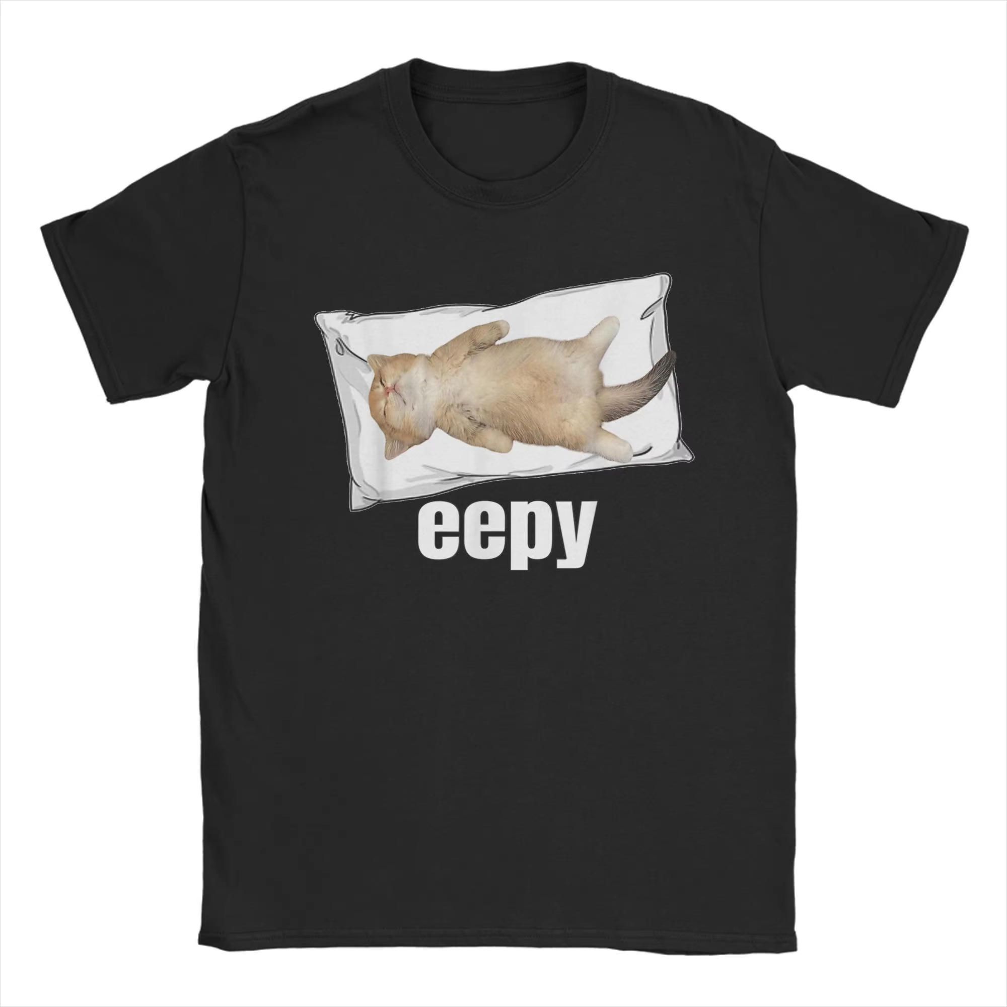 2026 Hot Men T-Shirt Eepy Cat  - Summer Clothing Gif ulasan dan harga