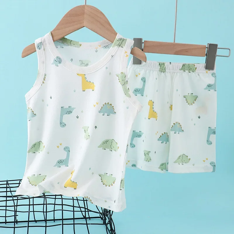 Kids Bamboo Cotton Vest Suit S - Summer Clothing Baby Boy ulasan dan harga
