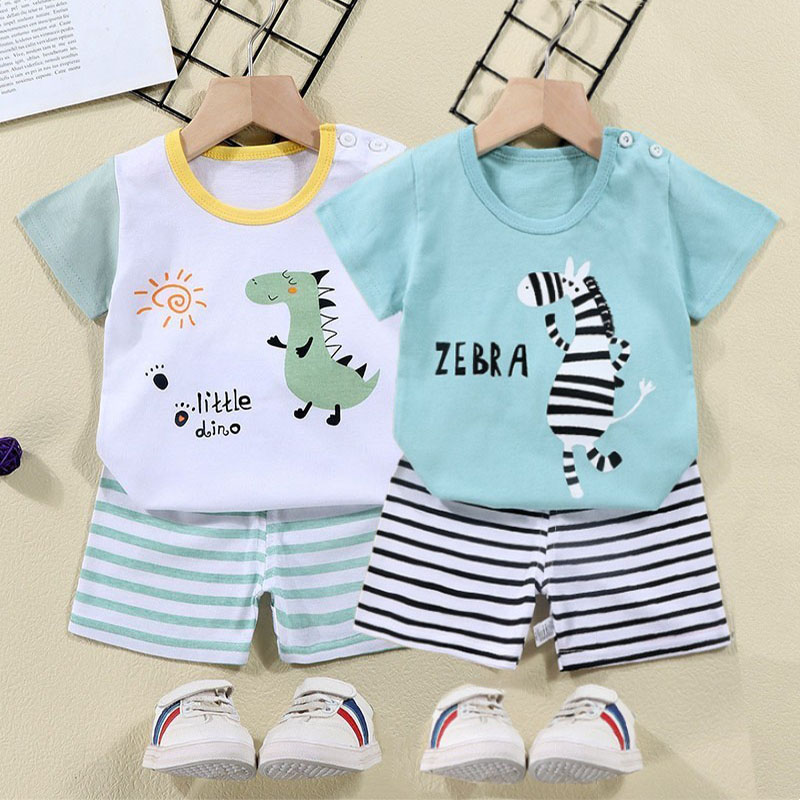 Cotton Tees+Shorts 2-piece Tra - Summer Clothing Baby Boy ulasan dan harga