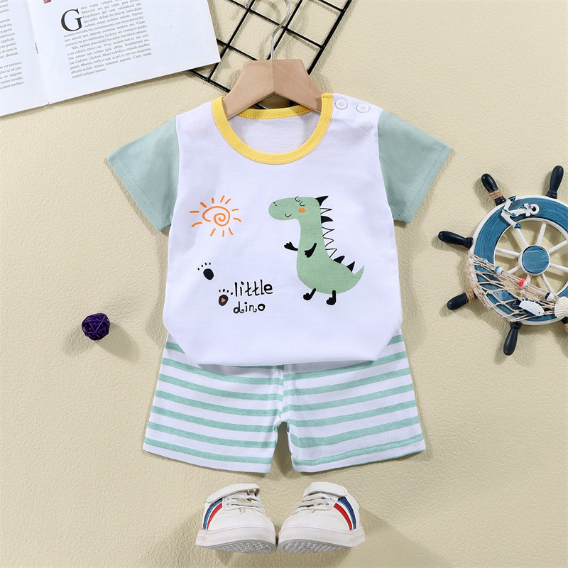 Cotton Tees+Shorts 2-piece Tra - Summer Clothing Baby Boy ulasan dan harga