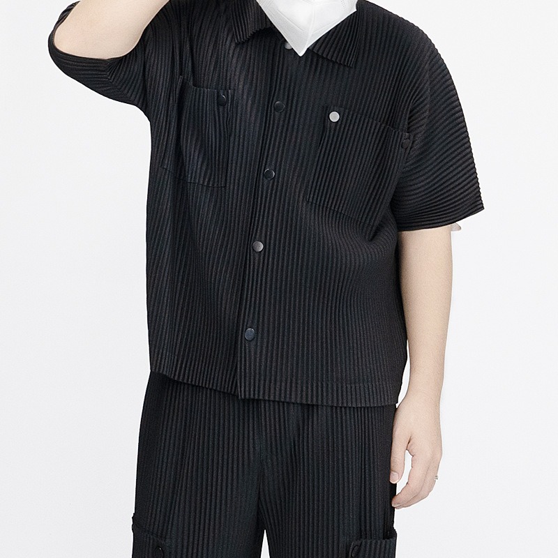 Miyake Pleated Shirt Set Pliss - Summer Clothing Us ulasan dan harga