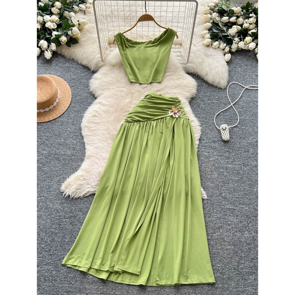 Chic vintage sleeveless split  - Summer Clothing Vintage ulasan dan harga