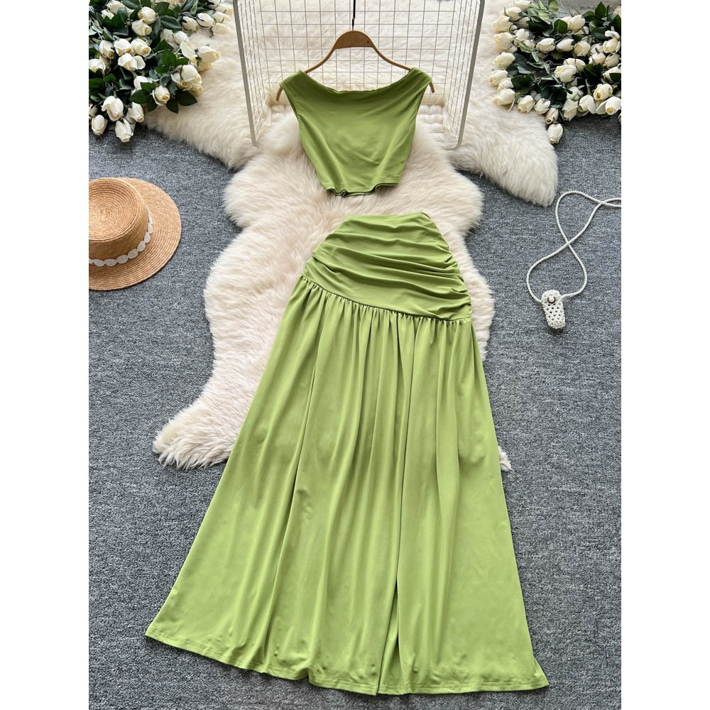 Chic vintage sleeveless split  - Summer Clothing Vintage ulasan dan harga