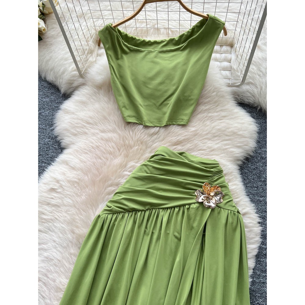 Chic vintage sleeveless split  - Summer Clothing Vintage ulasan dan harga