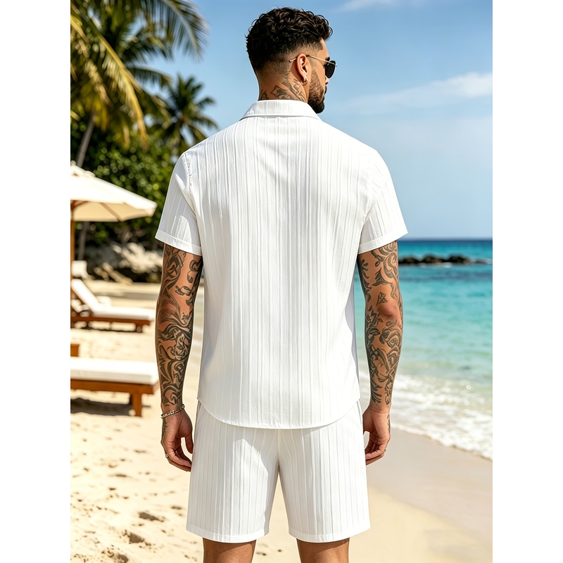 2Men's Summer Casual Suit Set， - Summer Clothing Us ulasan dan harga