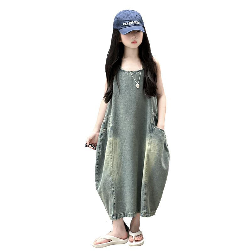 Vintage Blue Children Girls Hi - Summer Clothing Vintage ulasan dan harga