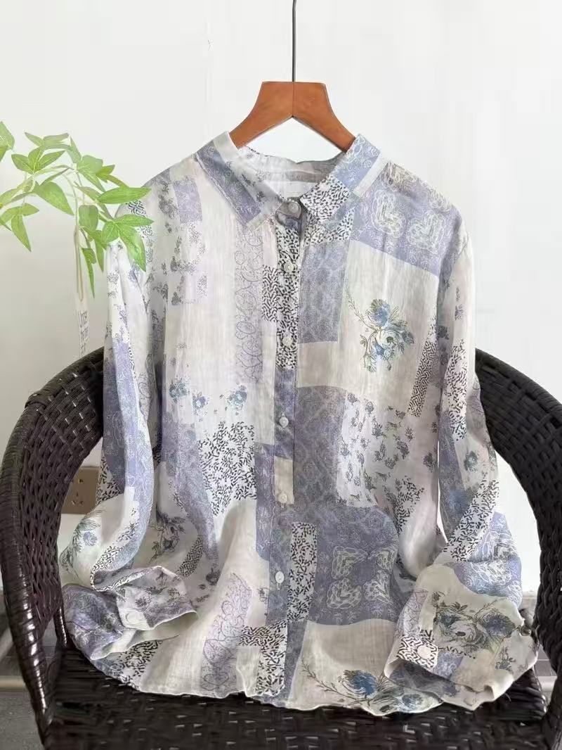 100% Ramie linen shirts and bl - Vintage Summer Clothing Brand ulasan dan harga