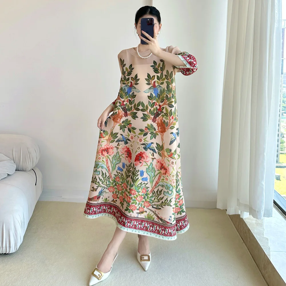 Miyake Vintage Print Dress Sev - Summer 2025 Clothing Essentials ulasan dan harga