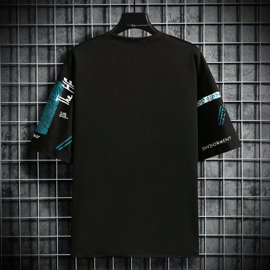 Men Harajuku Graphic Black Sum - Vintage Summer Clothing Brand ulasan dan harga