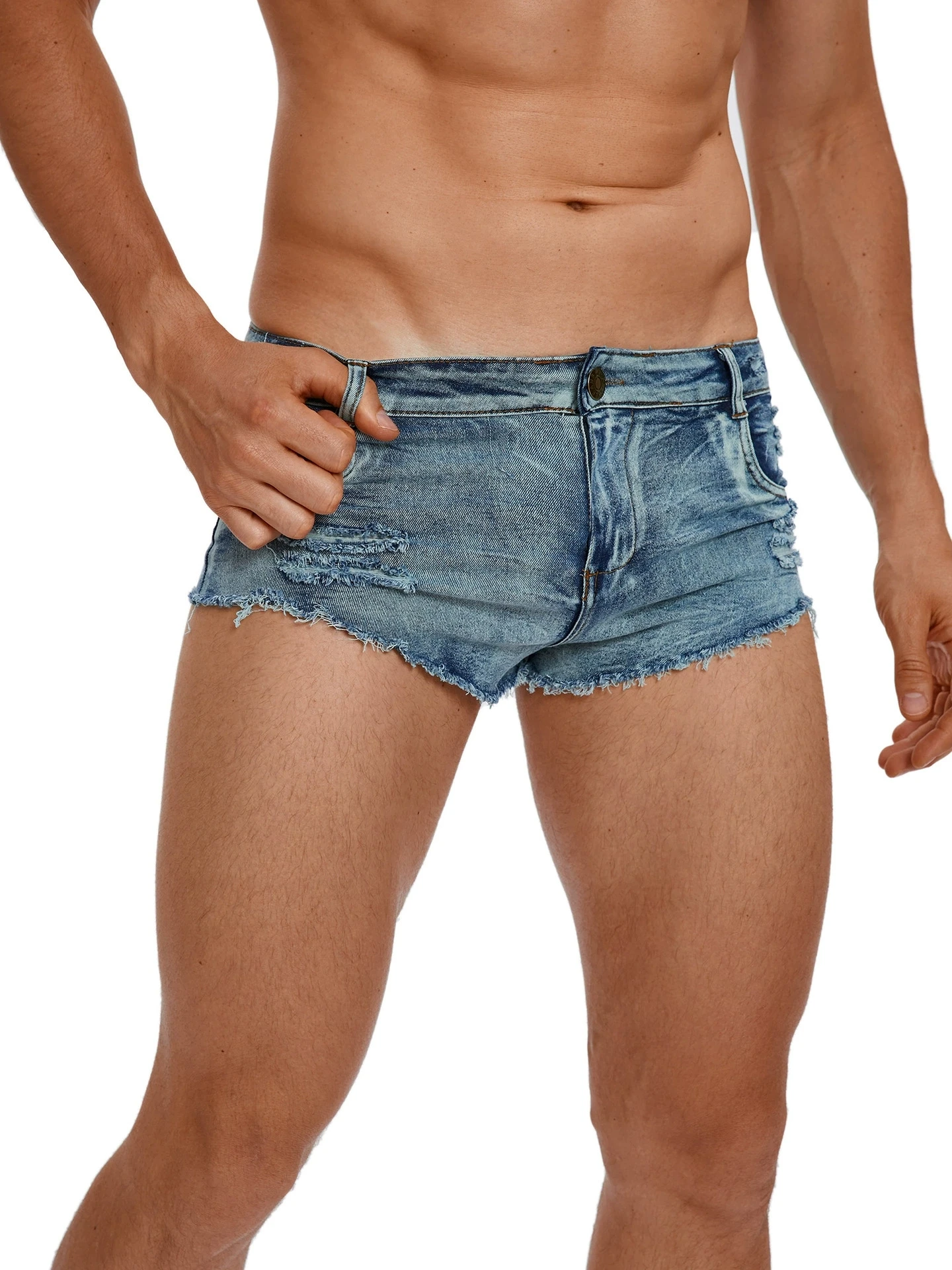 Men's Low Waist Jeans Shorts F - Summer Clothing Vintage ulasan dan harga