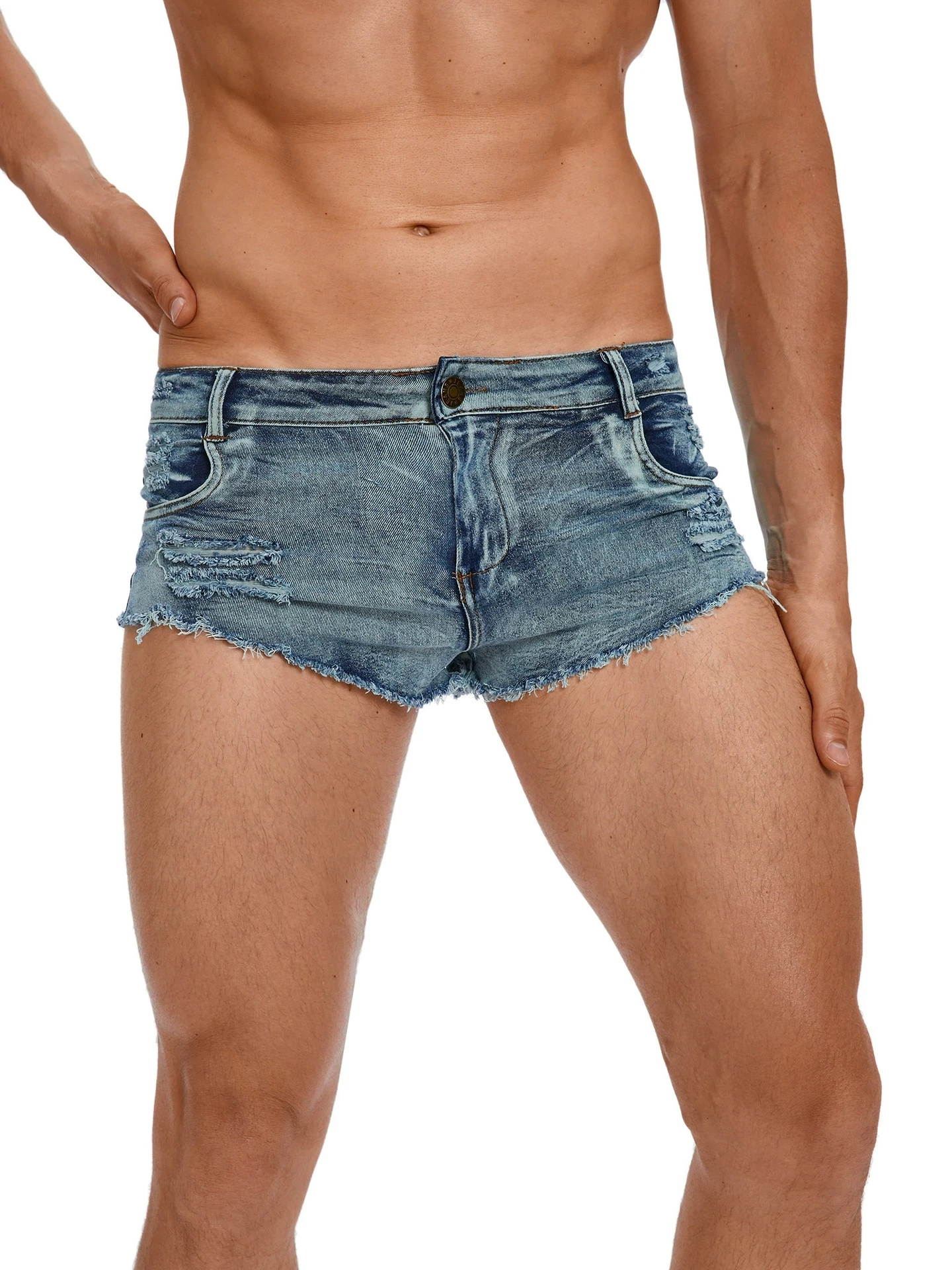 Men's Low Waist Jeans Shorts F - Summer Clothing Vintage ulasan dan harga