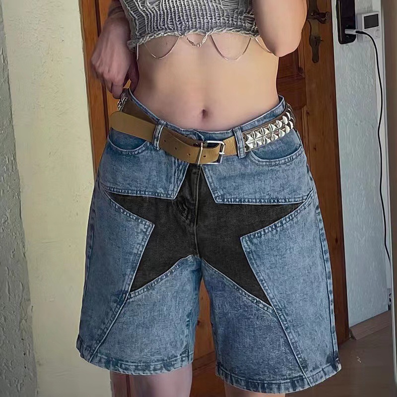Stars Patchwork Women Short Je - Summer Clothing Vintage ulasan dan harga
