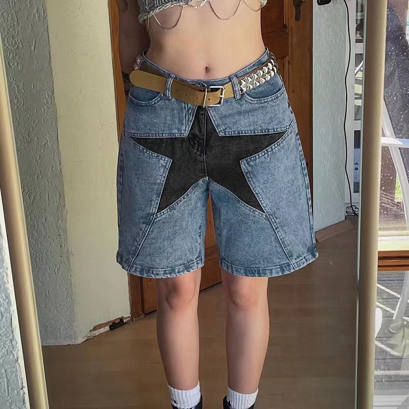 Stars Patchwork Women Short Je - Summer Clothing Vintage ulasan dan harga