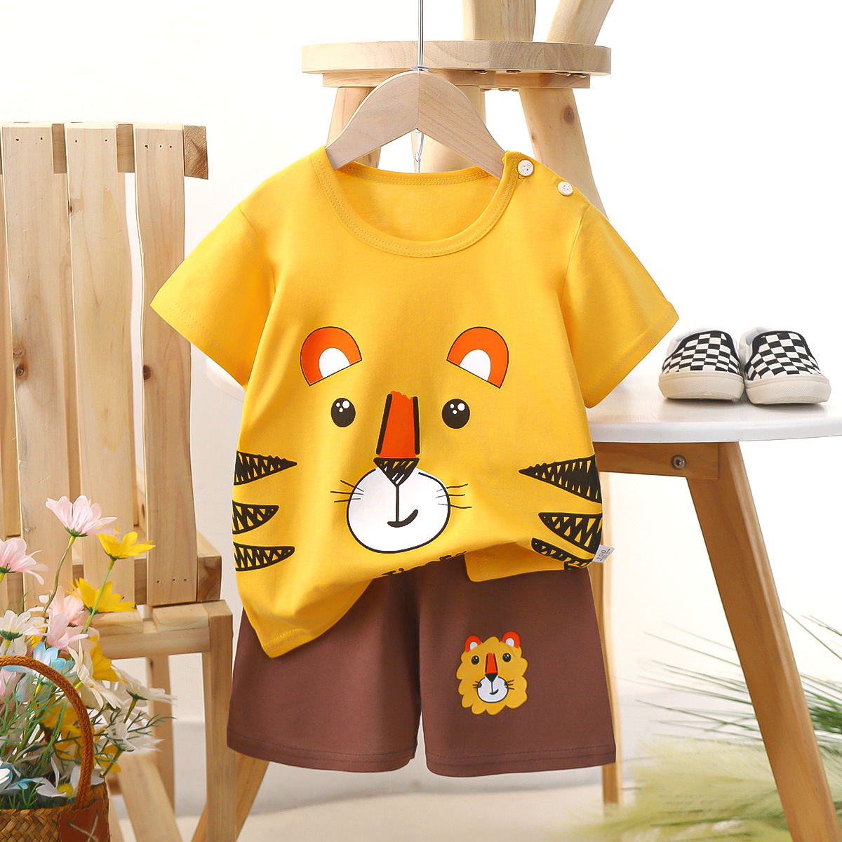 Kids Short Sleeve Set Cotton B - Summer Clothing Baby Boy ulasan dan harga